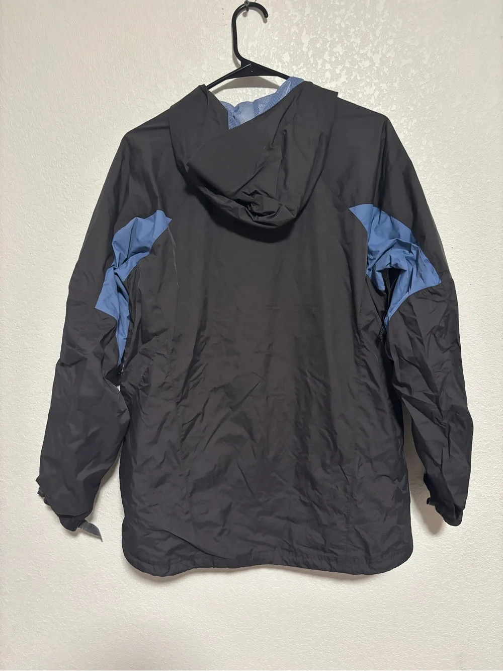 REI Coat Full Zip Hood Blue And Black